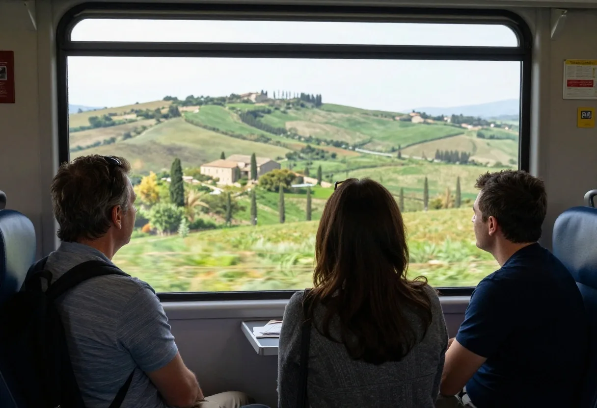 Lettori in treno verso la Toscana con la guida Brenivo Italia