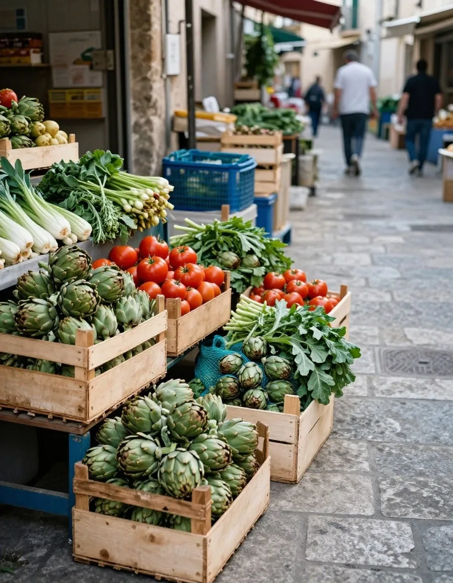 Banco del pesce in un mercato siciliano al mattino