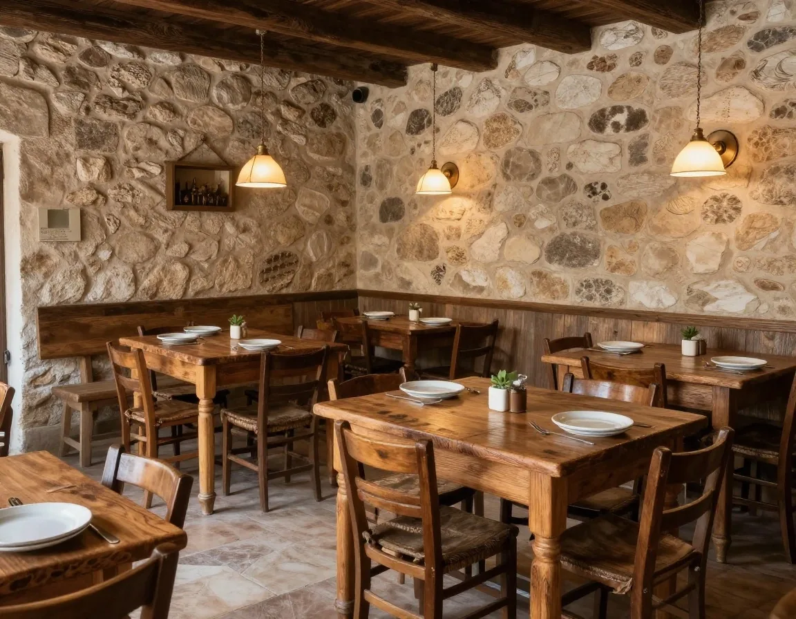 Tavola di osteria con pasta fresca e piatti regionali