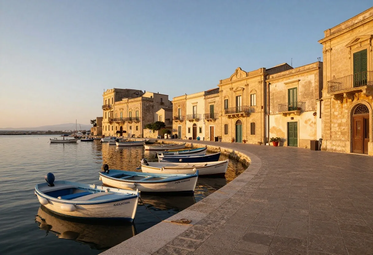 Costa e centro storico in Sicilia